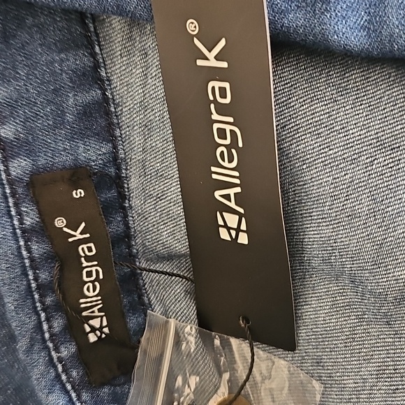 Allegra K Denim Dress for Women's Casual Button Down Short Midi Dress NO BELT - Picture 4 of 6